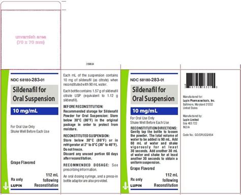 Sildenafil Oral Suspension: Package Insert / Prescribing Info